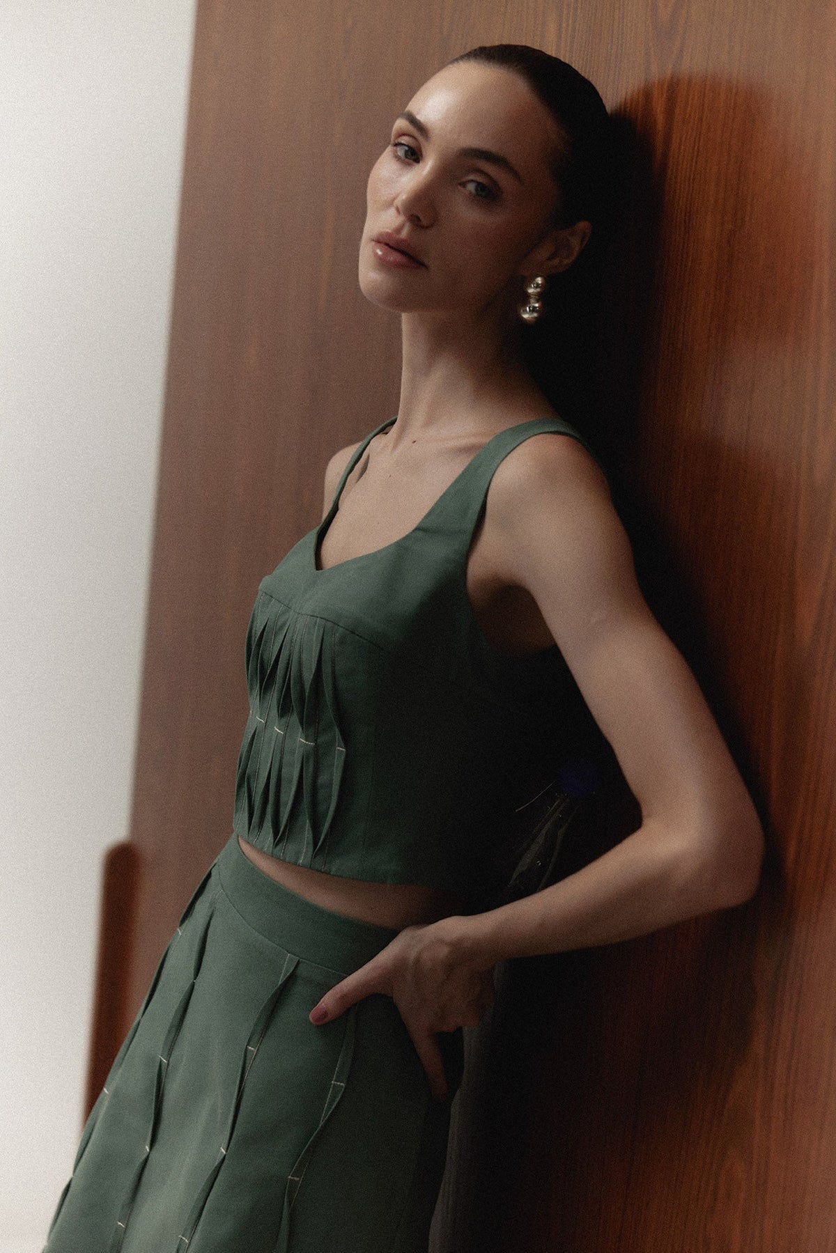 The Malena Matcha Top in matcha green — Sanna, The Gentlewoman campaign
