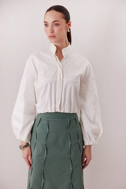 The Harlan Shirt, voluminous sleeve detail — Sanna, The Gentlewoman collection