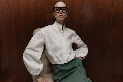 The Harlan Shirt in ivory — Sanna, The Gentlewoman campaign
