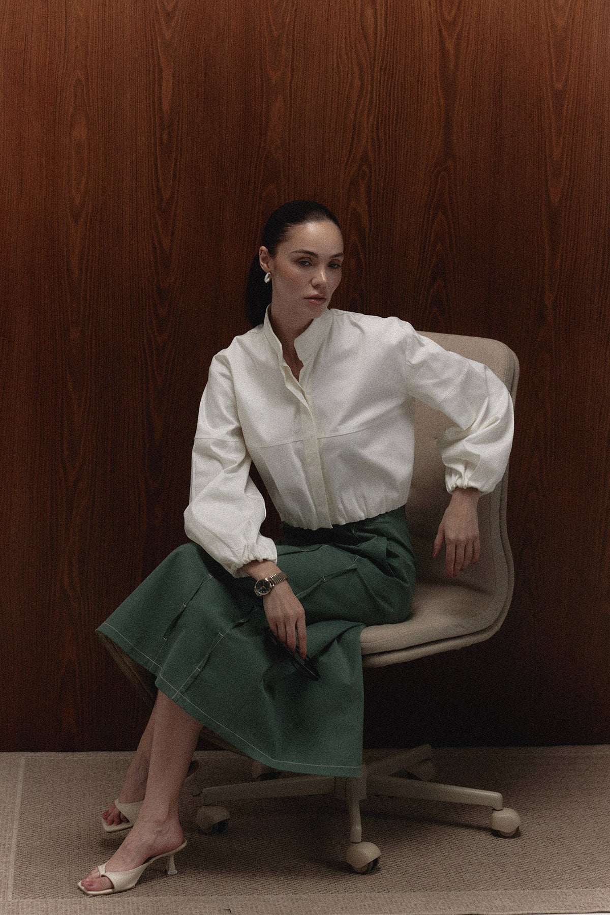 The Harlan Shirt in ivory — Sanna, The Gentlewoman campaign