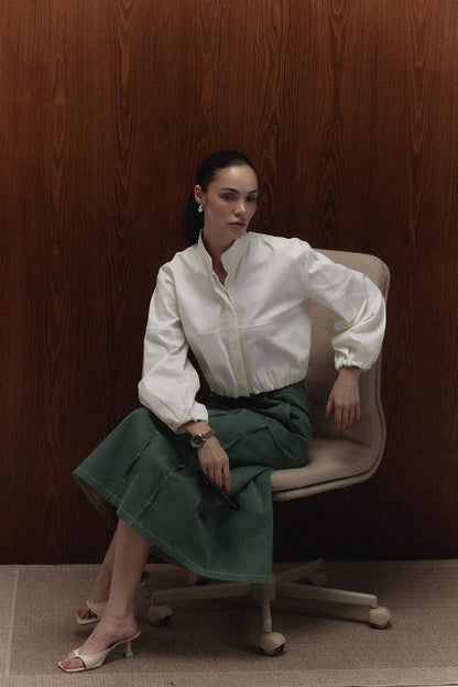 The Harlan Shirt in ivory — Sanna, The Gentlewoman campaign