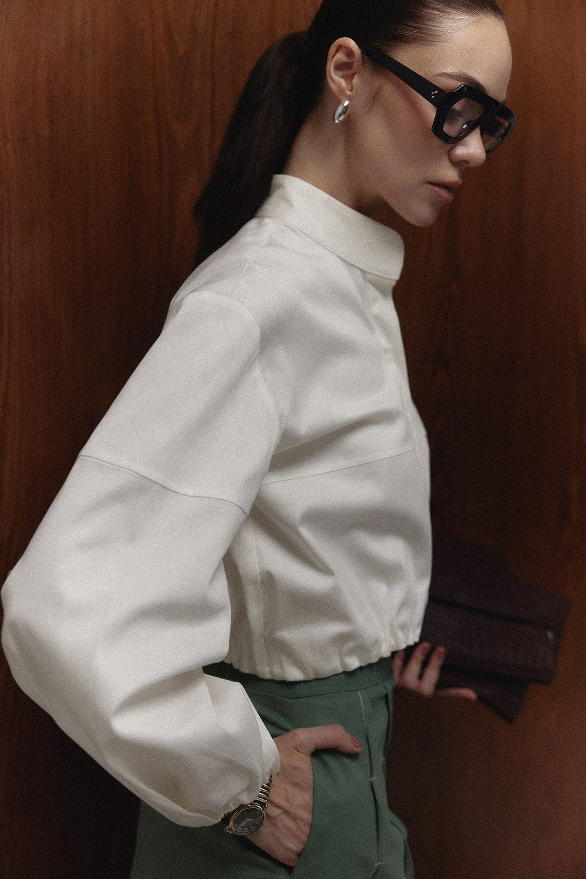 The Harlan Shirt, elastic cuff detail — Sanna, The Gentlewoman campaign