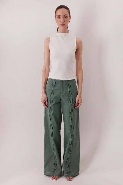 The Consani Top in ivory with the Bardi Pants — Sanna, The Gentlewoman collection