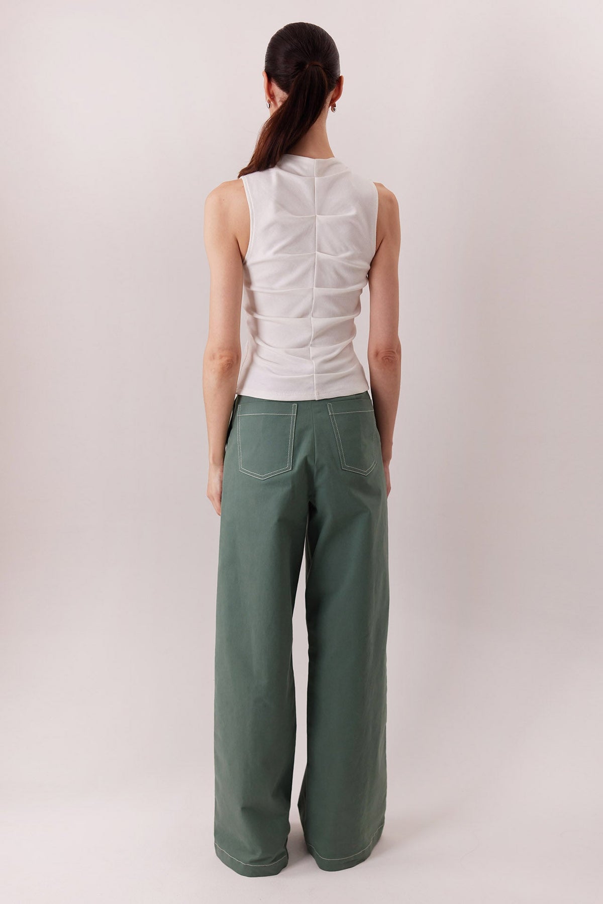 The Consani Top in ivory, back view — Sanna, The Gentlewoman collection