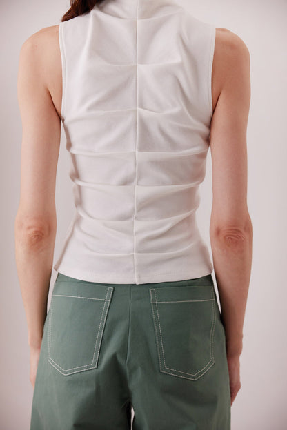 The Consani Top, pleated back detail — Sanna, The Gentlewoman collection