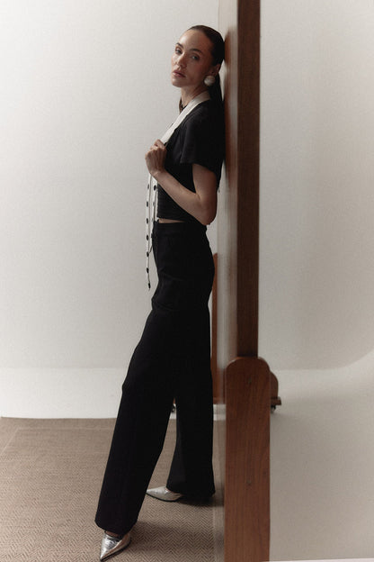 The Polly Top in black — Sanna, The Gentlewoman campaign