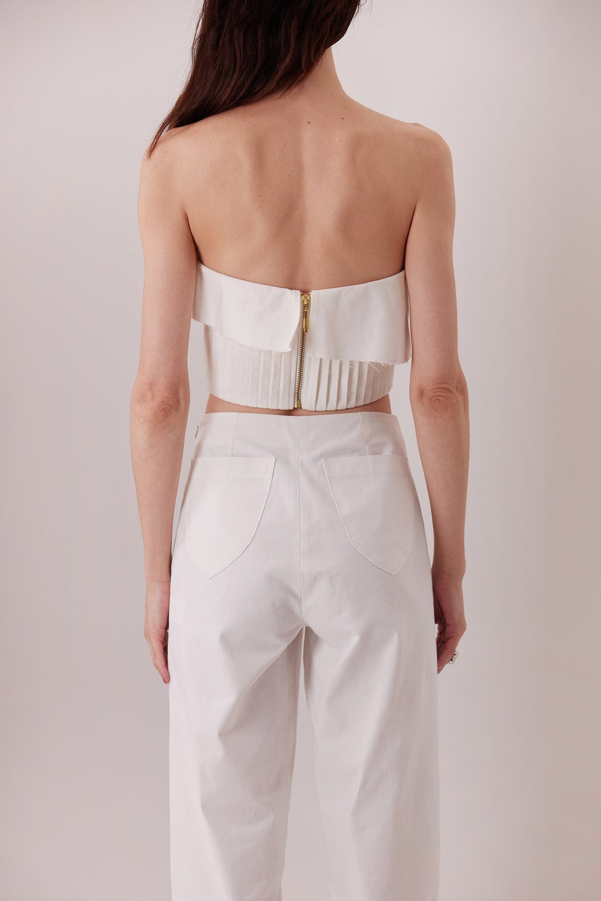 The Gemma Top in ivory, back detail — Sanna, The Gentlewoman collection
