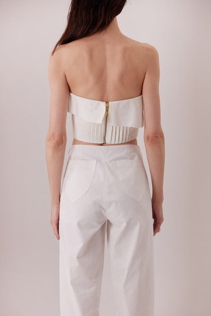 The Gemma Top in ivory, back detail — Sanna, The Gentlewoman collection