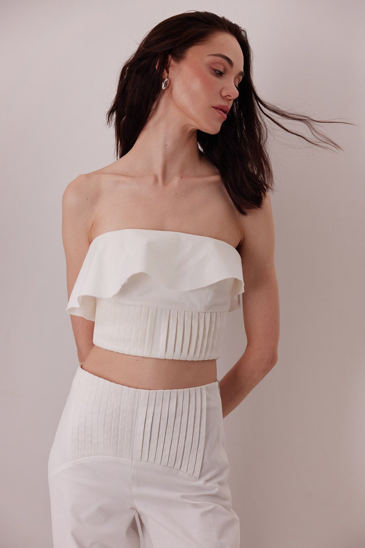 The Gemma Pants, pleating detail — Sanna, The Gentlewoman collection