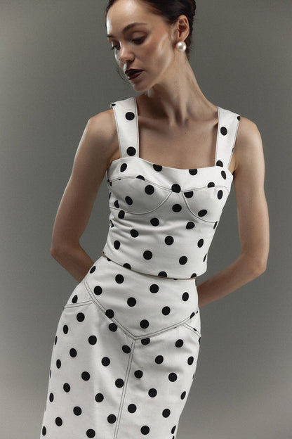 The Ponti Skirt in polka dots — Sanna, The Gentlewoman campaign