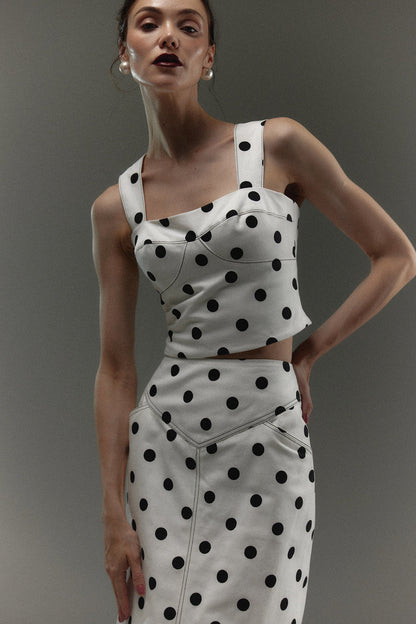 The Ponti Skirt in polka dots — Sanna, The Gentlewoman campaign