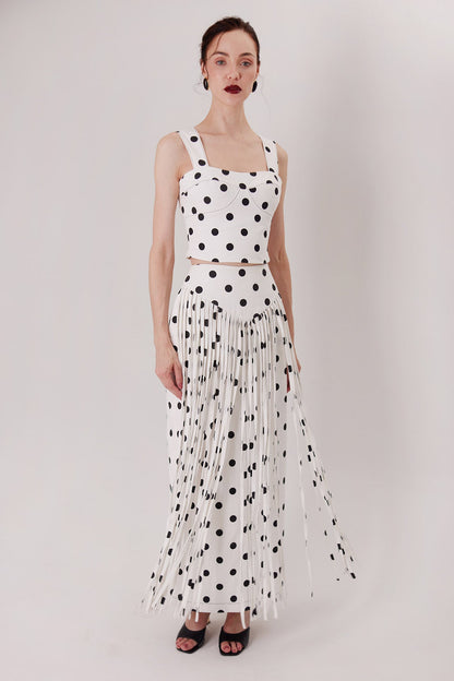 The Ponti Fringe Skirt, long fringe detail — Sanna, The Gentlewoman collection