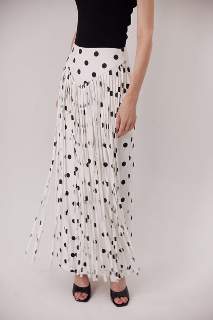 The Ponti Fringe Skirt, fringe in movement — Sanna, The Gentlewoman collection