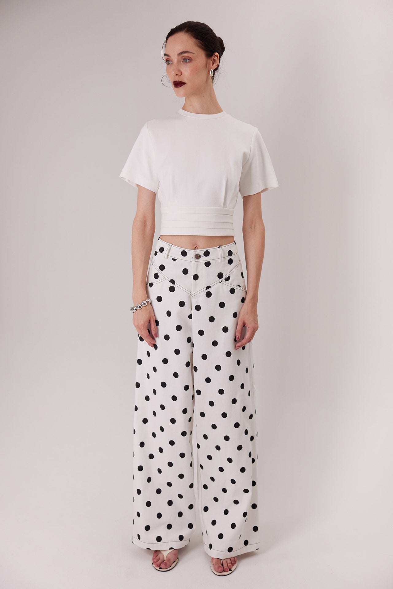 The Montenegro Pants in polka dots with the Polly Top — Sanna, The Gentlewoman collection