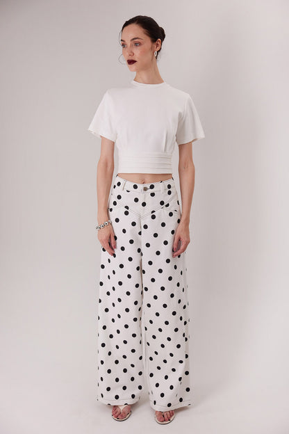 The Montenegro Pants in polka dots with the Polly Top — Sanna, The Gentlewoman collection
